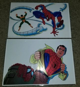 Marvel Comic Spider - Man 1 2 Production Tv Cartoon Cel Rare Htf Prints Promo Doc