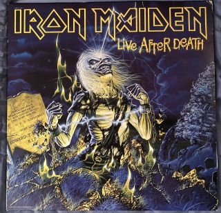 Iron Maiden Live After Death 1985 Capitol Sabb12441 Double Vinyl Lp Vg,  - Ex