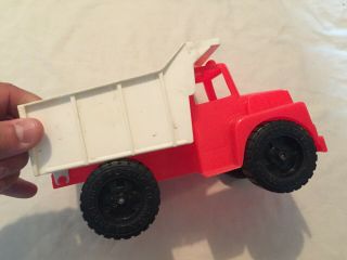 VINTAGE Processed Plastics Duty DUMP TRUCK Line Toy 1662 White Red 2