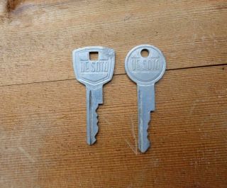 2 Vintage De Soto Car Automobile Keys W/ Emblem