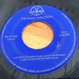 THE MUSIC EXPLOSION A LITTLE BIT O ' SOUL 1967 MEXICO GAMMA LAURIE GARAGE EP 45 3