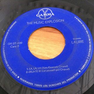 THE MUSIC EXPLOSION A LITTLE BIT O ' SOUL 1967 MEXICO GAMMA LAURIE GARAGE EP 45 4
