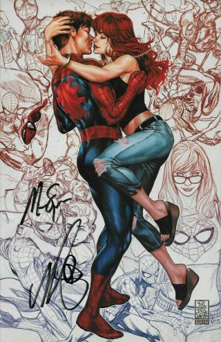 Marvel The Spider - Man 1 Brooks Spencer Variant Cover E Signed Rockwell