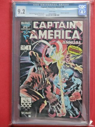 Captain America Annual 8 - Cgc 9.  2 - (marvel 1986) - Classic Wolverine Cover