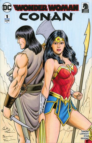 Wonder Woman Conan Color Sketch Cover Blank Variant By The Fraim Bros