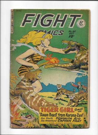 Fight Comics 64 [1949 Gd] Last Baker Issue Fiction House