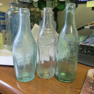 Allentown,  Bangor & Oil City,  Pa.  Crowntop Soda Pop Mineral Water Bottles 3 Diff