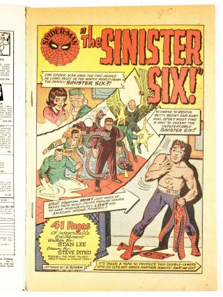 1964 MARVEL COMICS SPIDER - MAN ANNUAL 1 FIRST SINISTER SIX DOC OC 3