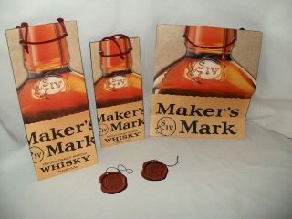 3 Different Size Makers Mark Whisky Gift Bags - 2 Tags Memorabilia