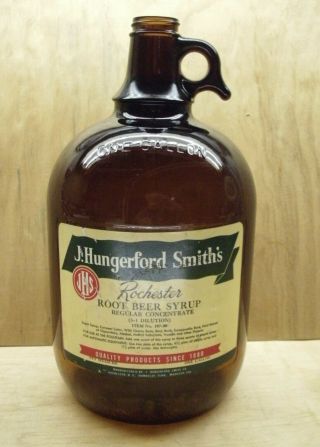 Vintage J.  Hungerford Smith’s Root Beer Jug Bottle Glass -