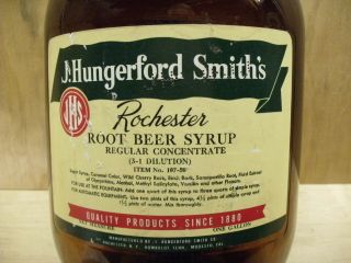 Vintage J.  Hungerford Smith’s Root Beer Jug Bottle Glass - 4