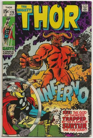 Thor 176 (marvel 1970) Vf/nm: Loki/surtur/thor: Ragnarok Plot