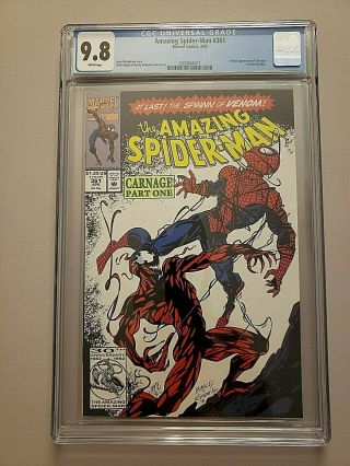 Make Offer Spiderman 361 Cgc 9.  8 White Pages 1st Carnage Venom Miked3660
