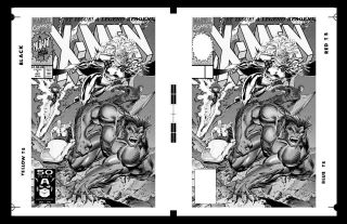 Jim Lee X - Men 1 Cover Rare Large Production Art Two Up