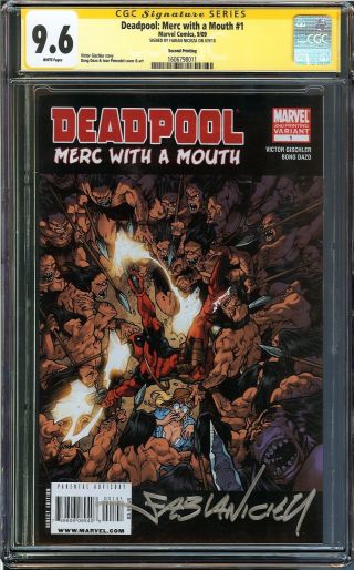 Deadpool: Merc With A Mouth 1 Cgc 9.  6 Ss Fabian Nicieza 2nd Printing Not 9.  8