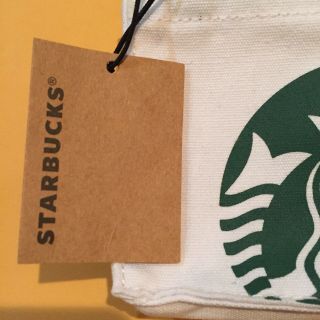 NWT Starbucks White Mini Canvas Tote Bag,  Gift Card Holder 3
