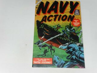 Navy Action 4 Feb 1955 Atlas War Comic Very Fine White Pages