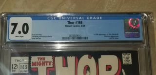 THOR 165 CGC 7.  0 WHITE PAGES FIRST FULL APPEARANCE OF HIM ADAM WARLOCK STAN LEE 3