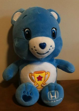 10 " Blue Champ Carebear Honda Logo 2018 Soft Plush Stuffed Bear Trophy