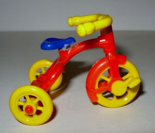 Vintage Renwal Hard Plastic No 7 Tricycle Made In Us Bright Red,  Yellow & Blue