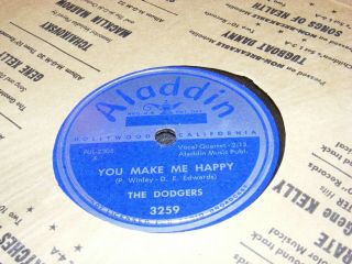 78 Rpm Doo Wop Single Aladdin You Make Me Happy The Dodgers 1954 R&b Classic