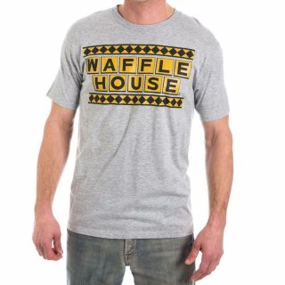 Waffle House Logo T - Shirt Short Sleeve Athletic Grey