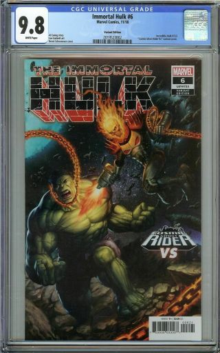 Immortal Hulk 6 Variant_cgc 9.  8_cosmic Ghost Rider Cover