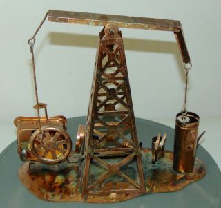 Vintage Copper Oil Well Music Box Deep In The Heart Of Texas Animated