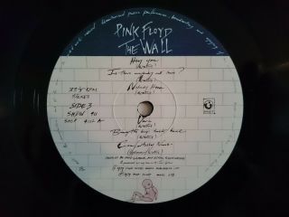 PINK FLOYD THE WALL HARVEST SHDW 411 DAVE GILMOUR ROGER WATERS GATEFOLD INNERS 5