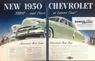 1950 Chevrolet Automobile Vintage Advertisement Print Art Car Ad Poster Lg77