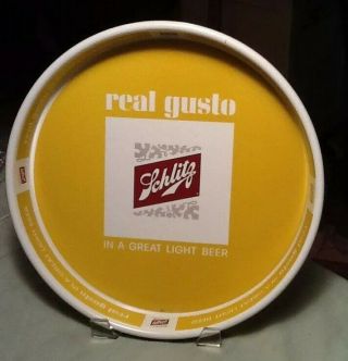 Vintage 1965 Schlitz Real Gusto Beer Tray - Serving Tray 13 " Milwaukee 