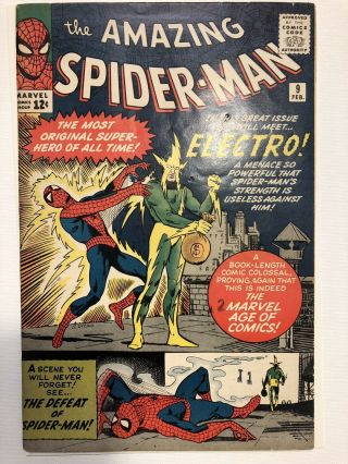 1964 Marvel Spider - Man 9 (fn 6.  0? Cgc It) Beauty 1st App Electro