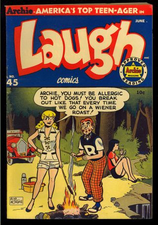 Laugh Comics 45 Golden Age Betty & Veronica Archie Comic 1951 Fn - Vf