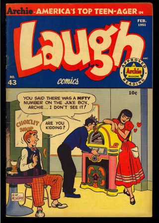 Laugh Comics 43 Golden Age Betty & Veronica Archie Comic 1951 Fn - Vf