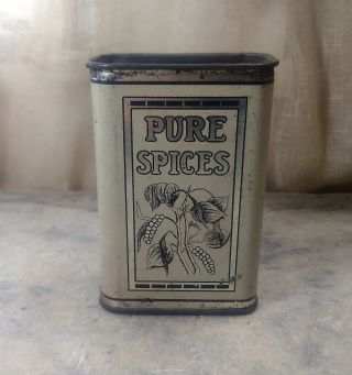 Vintage Antique " Battleship Brand " Spice Tin Ginger Never Opened Advertising