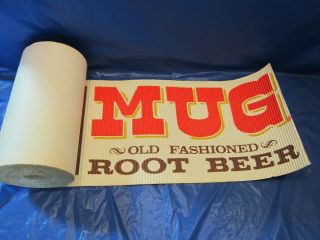 MUG ROOT BEER PAPER CORRUGATED 25 FOOT ROLL 1980 ' s ADVERTISEMENT SIGN PEPSI AD 2