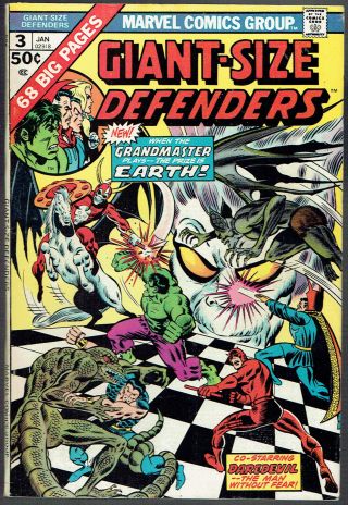 Giant - Size Defenders 3 Vf,  /7.  5 - 1st Appearance Of Korvac