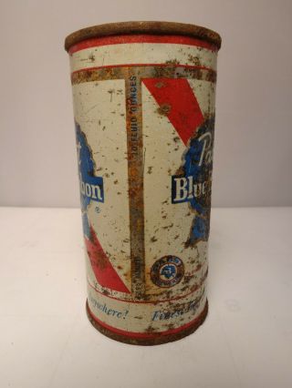 10oz.  PABST BLUE RIBBON FLAT TOP BEER CAN 111 - 39 MILWAUKEE WISCONSIN 2