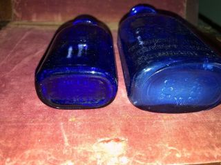 2 - VNTG Phillips Milk Of Magnesia Cobalt Blue Glass Bottle Glenbrook CT 3