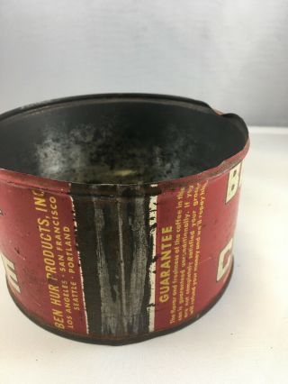 VIntage Antique Coffee Tin Can BEN - HUR COFFEE 1lb advertising canister no lid 4