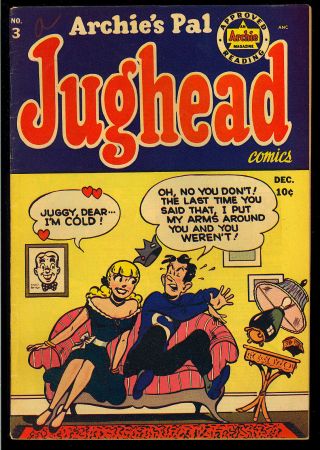 Archie’s Pal Jughead 3 Pre - Code Golden Age Teen Comic 1950 Fn