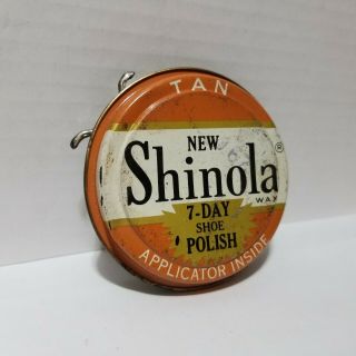 Vintage Advertising Shinola Shoe Polish Tin 7 Day Shoe Polish Tan