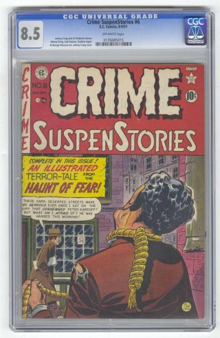 Crime Suspenstories 6 Cgc 8.  5 Ec Comic Hanging Cover Golden Age 10c