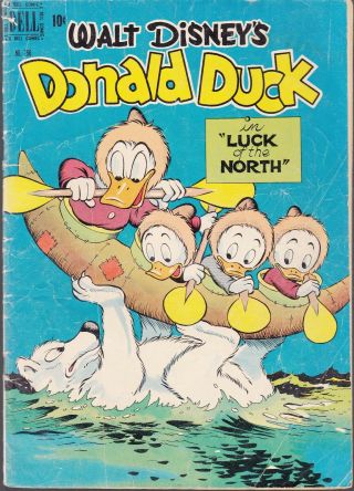 4 - Color Donald Duck - Luck Of The North 256 1949 - Walt Disney Vg - Dell