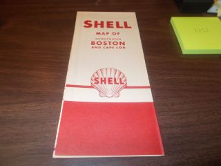 1952 Shell Boston And Cape Cod Vintage Road Map