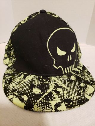 Vary Rare Marvel Glow In The Dark Punisher Hat Fitted Cap S/m