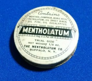 Vintage Mentholatum Medicine Tin (1 1/2” X 3/8”) Trial Size