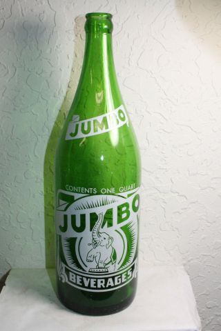 Jumbo Beverages Acl Soda Bottle,  Green,  Grove City Pa 1 Quart