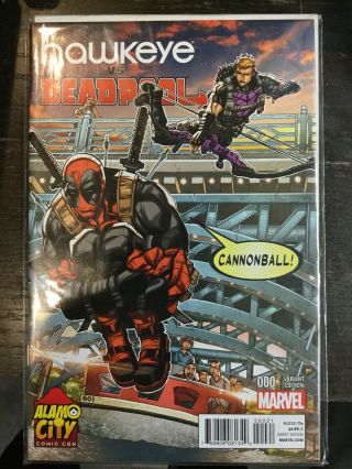 Hawkeye Vs Deadpool 0 Alamo City Con Variant Marvel 2014