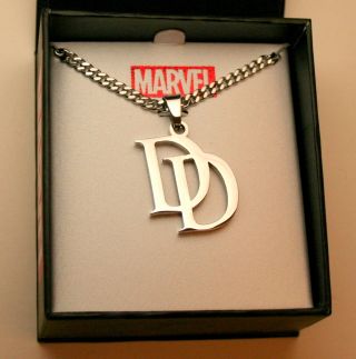 Marvel Comics Daredevil Dd Stainless Steel Necklace Pendant Nos Box